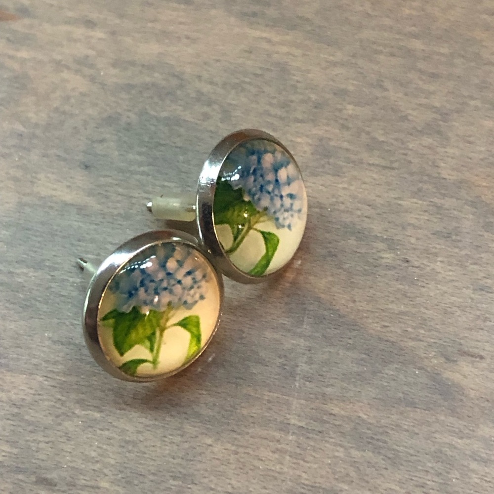 Hydrangea flower earrings